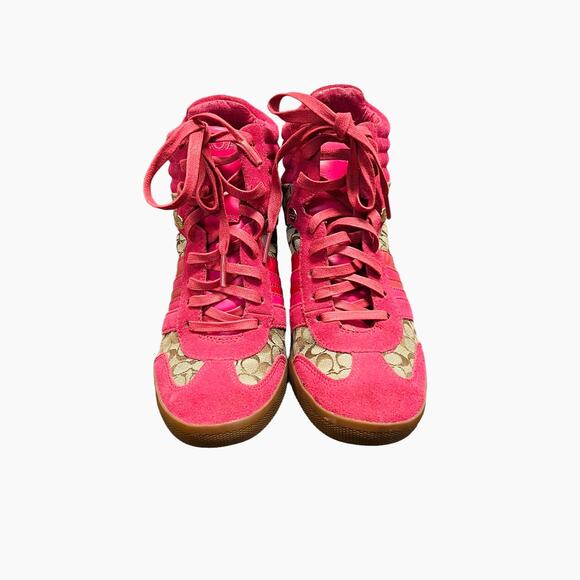 Coach Alara Wedge Sneakers in Pink Women’s Size 7.5M - Picture 5 of 10